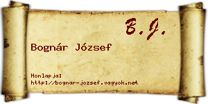 Bognár József névjegykártya